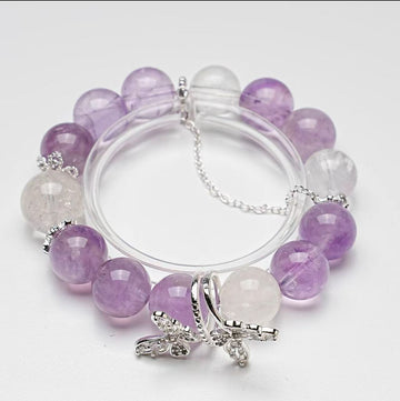 Rock crystal lavender bracelet girls show white ghost bracelet diversity.13mm