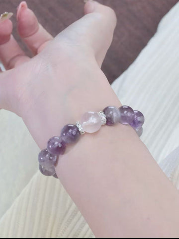 Natural collection-level customized luxury high-grade purple ghost powder crystal