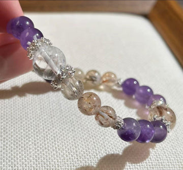 Natural purple water Super Seven Goddess Bracelet bracelet light luxury fashion Joker DI
