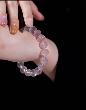 Natural opalescent crystal artistic conception opalescent bracelet Crystal single ring bracelet beads beaded white crystal bracelet net body.
