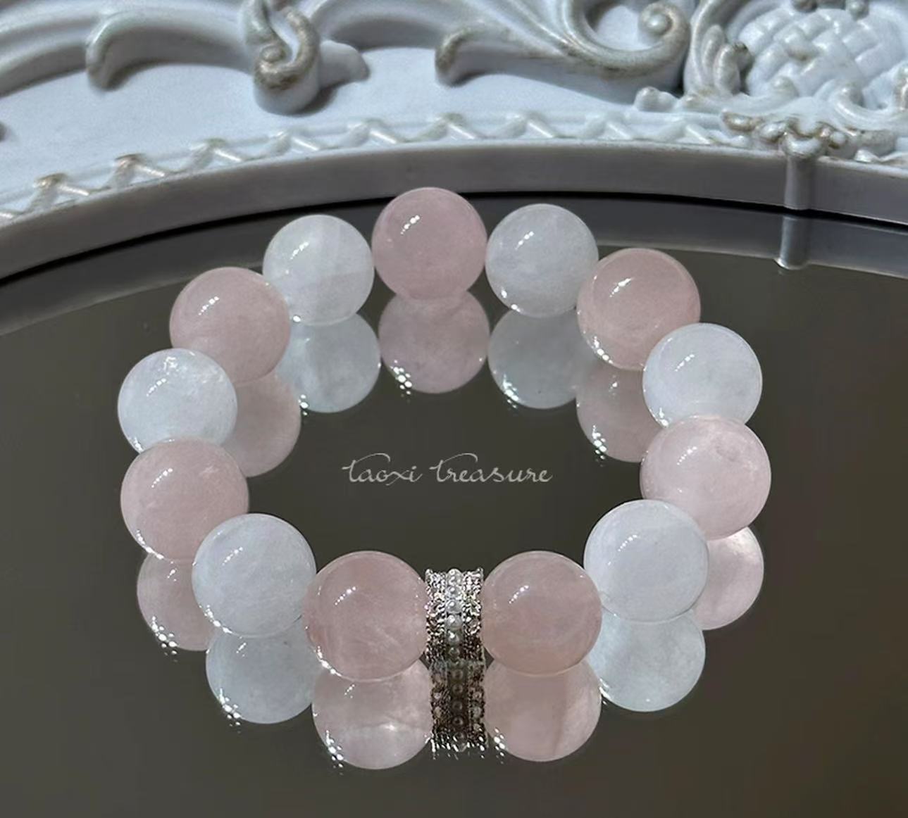 Gentle series white ghost grapefruit horse powder bracelet