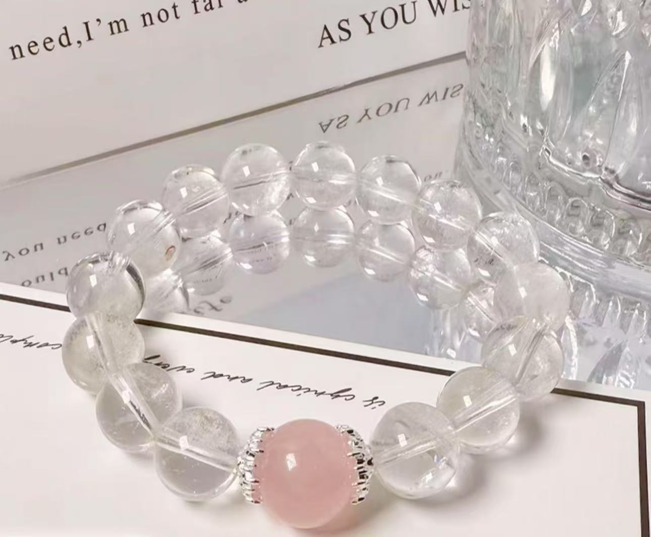 Natural white crystal original design bracelet high sense Joker explosions bracelet DIY